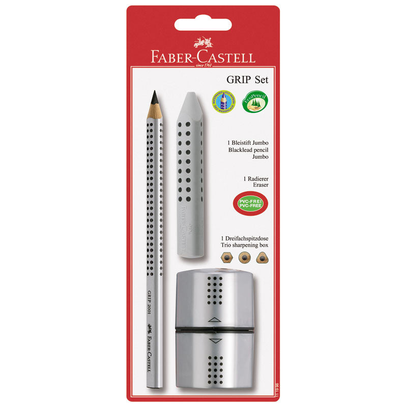 Faber-Castell 3-i-1 jumbo grip, sølv
