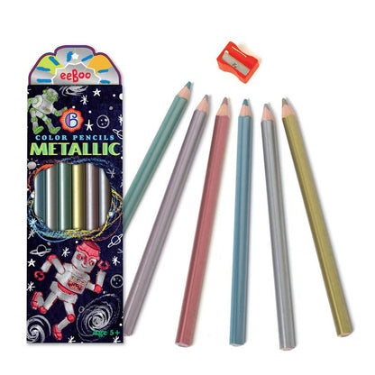 Fargeblyanter m metallisk, 6 stk - Robot