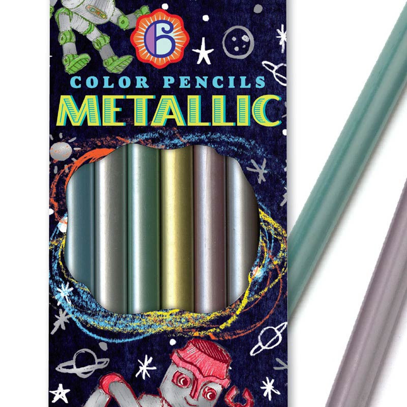 Fargeblyanter m metallisk, 6 stk - Robot