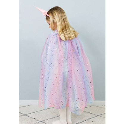 Great Pretenders dyrekostyme, enhjørningkappe og hårbøyle - str. 4-6 år