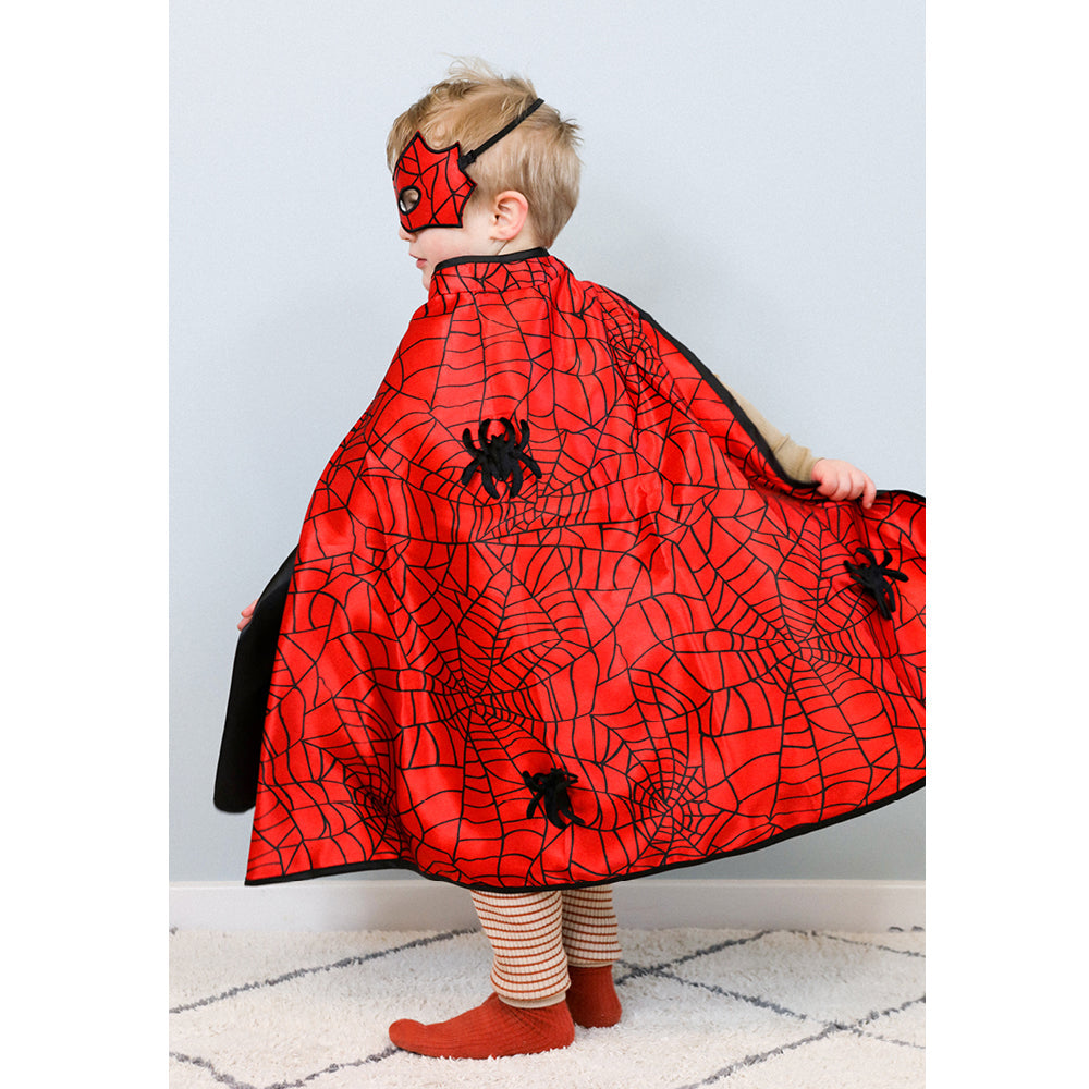 Great Pretenders vendbar kappe og maske, Spiderman Batman 4-6 år