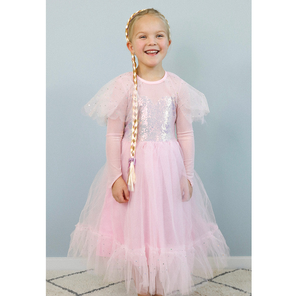 Great Pretenders elegant lyserød prinsesseudklædning til pige i størrelse 5-6 år
