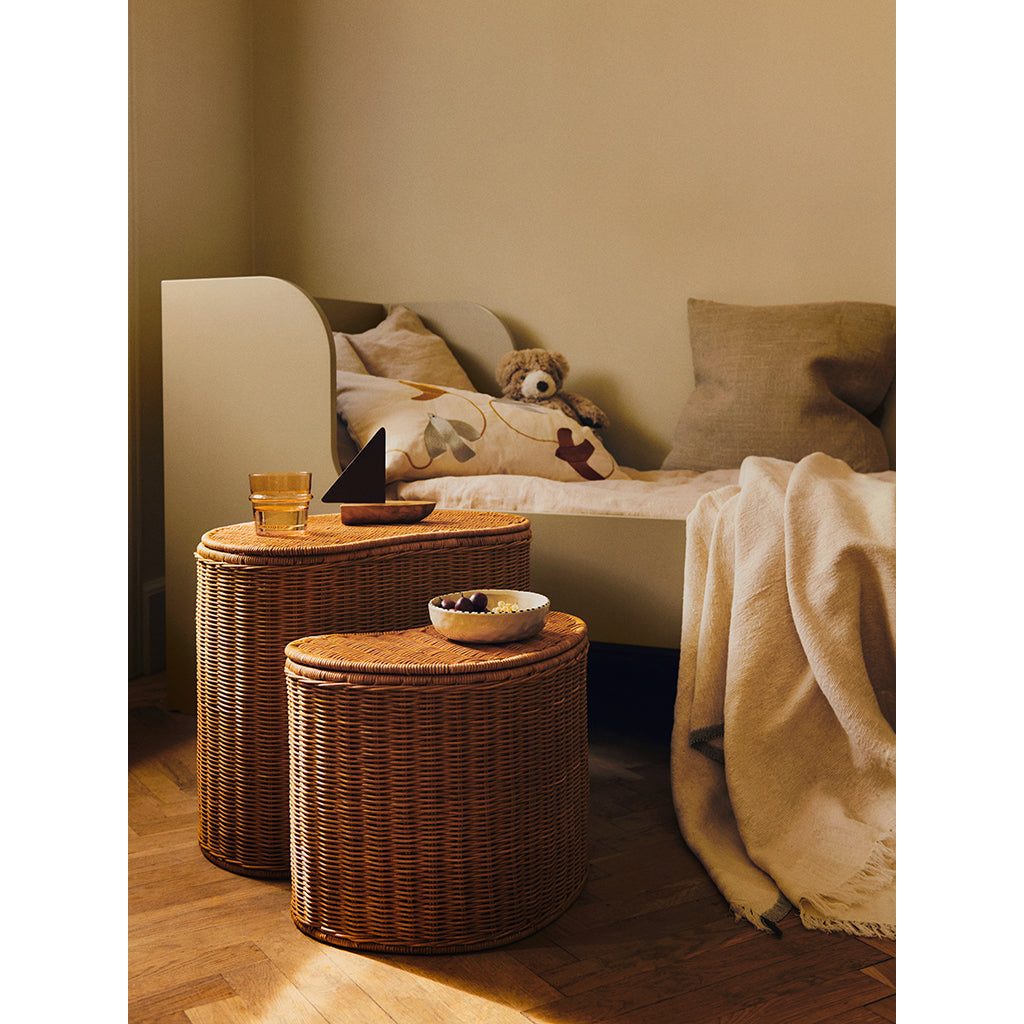 ferm Living flettede oppbevaringskurver, Willora natural, sett med 2 stk