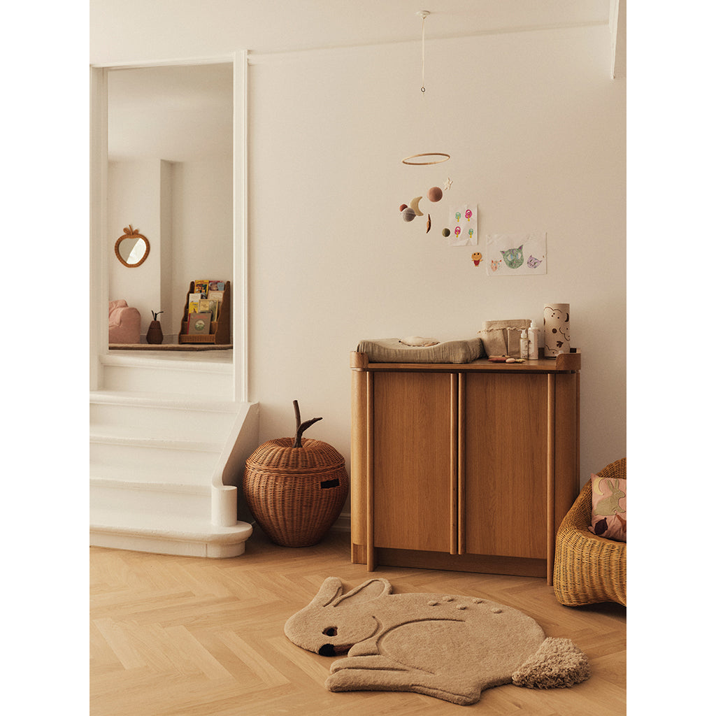 ferm Living Flettet oppbevaring formet som et eple – ekstra stor – natur