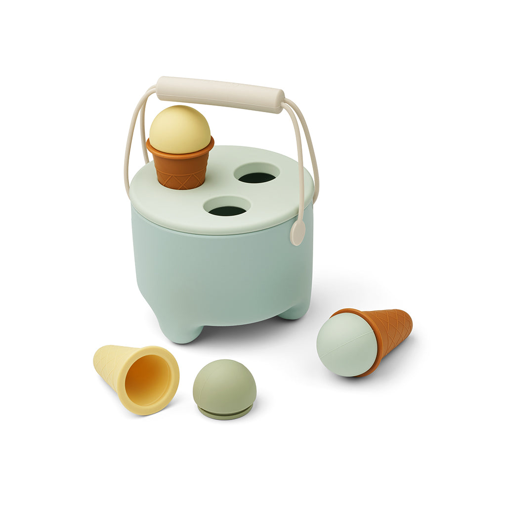 Liewood Fleur lekemat i silikone, Ice cremam - Ice blue multi mix