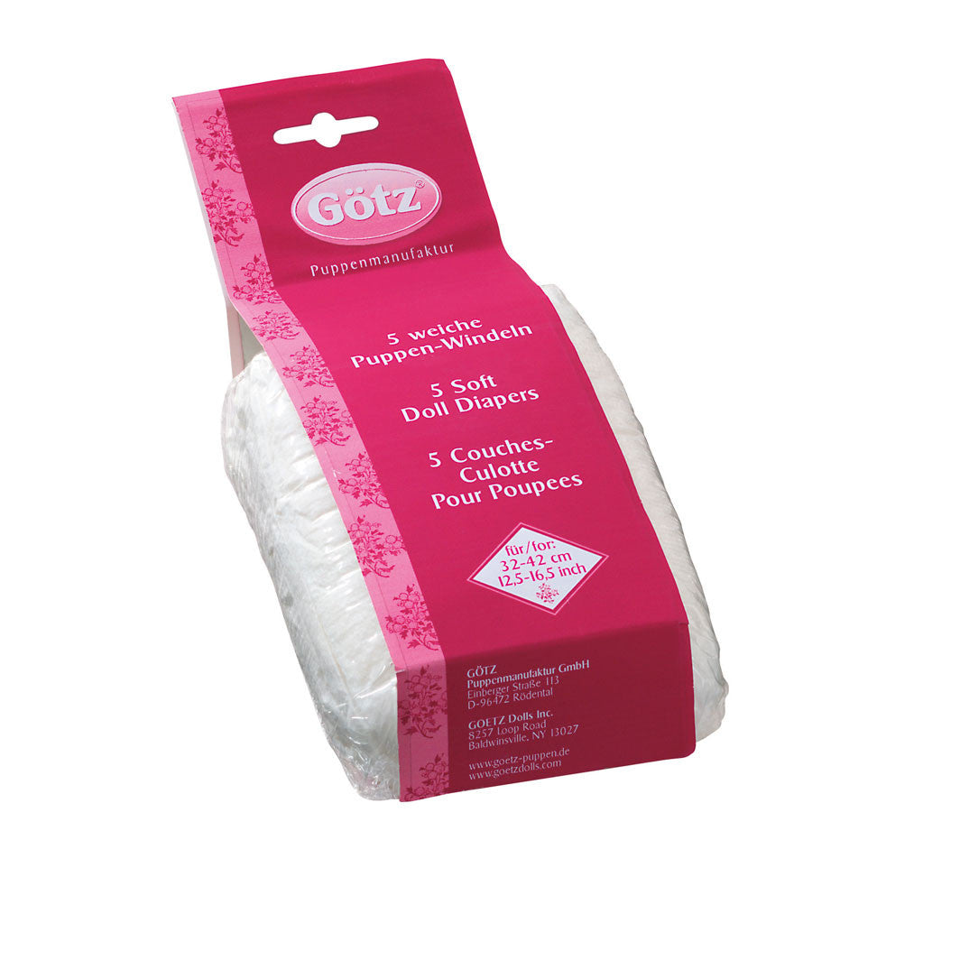 Götz tilbehør, bleier til dukker i str 42-46 cm - 5 stk.