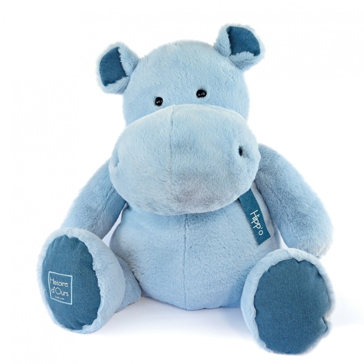 Doudou et Compagnie Flodhester bamse, Denimblå - 85 cm