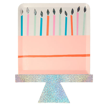 Meri Meri paptallerkener, Birthday cake - 8 stk