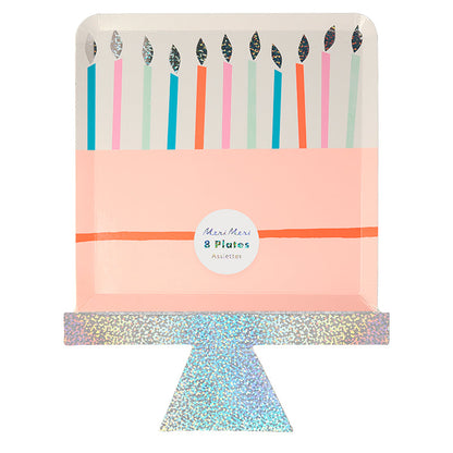 Meri Meri papptallerkener, Birthday cake - 8 stk