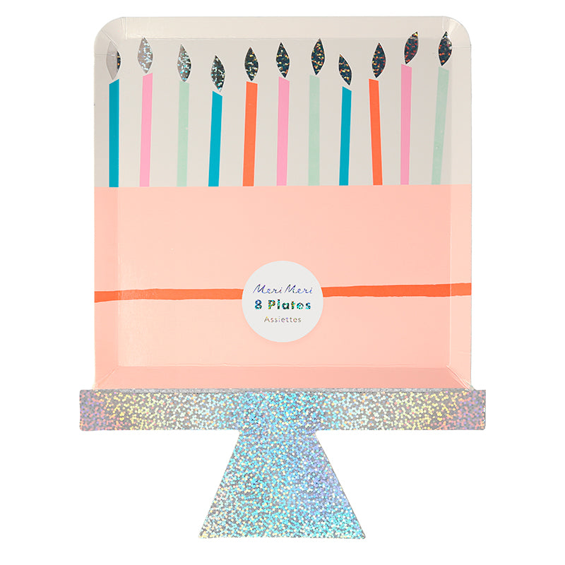 Meri Meri papptallerkener, Birthday cake - 8 stk