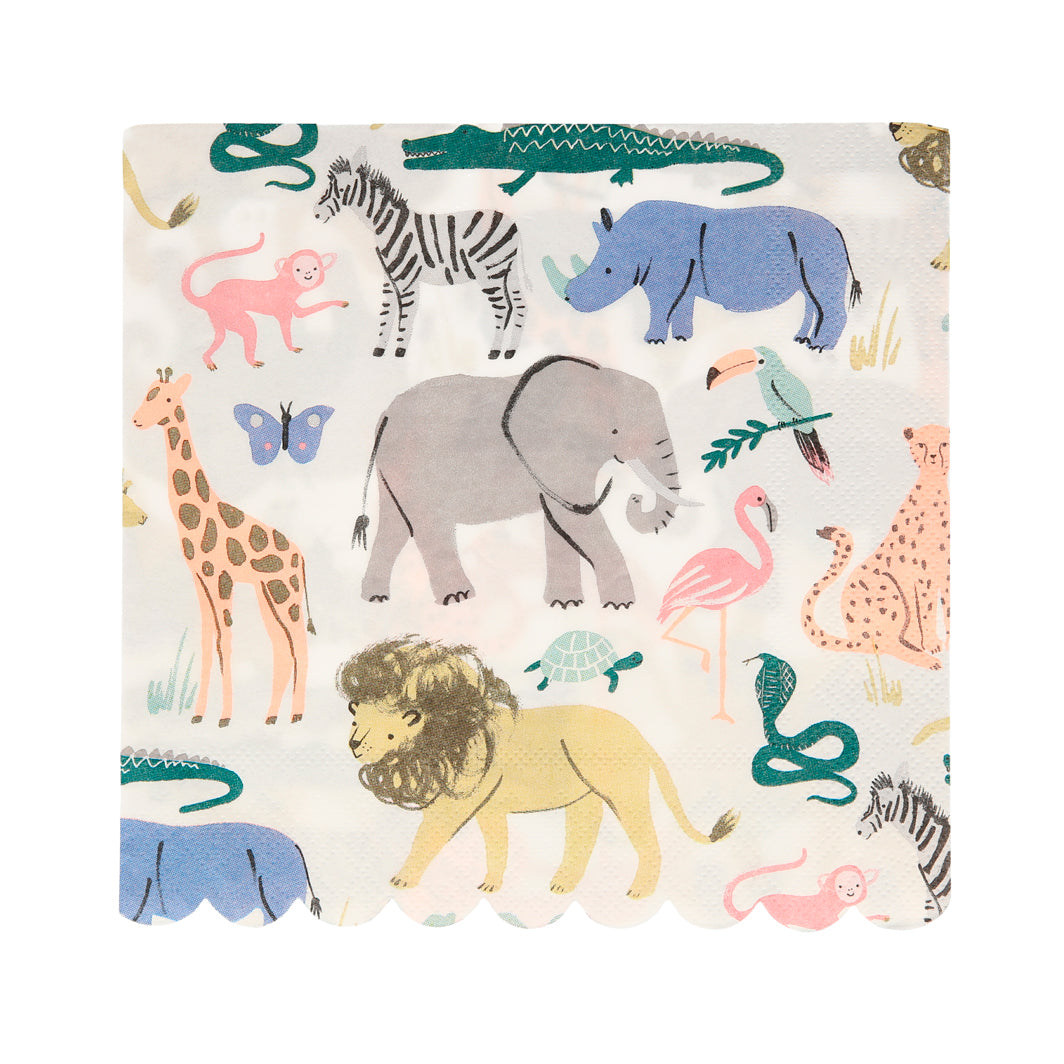 Meri Meri servietter str. L, Safari - 20 stk.