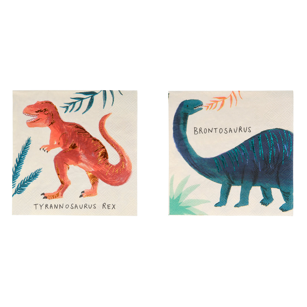 Meri Meri servietter str. S, Dinosaur Kingdom - 16 stk.