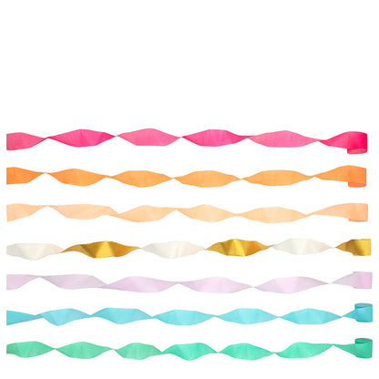 Meri Meri crepepapir ruller, 7 farger - Bright