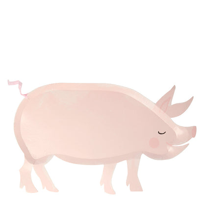 Meri Meri paptallerkener, The farm pig - 8 stk