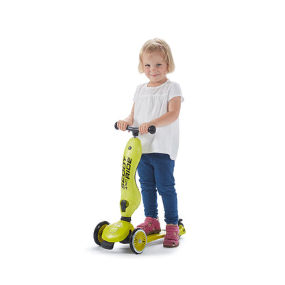 Scoot and Ride, Highway Kick 1, Push &amp; Go sparkesykkel med skyvestang - Wildberry
