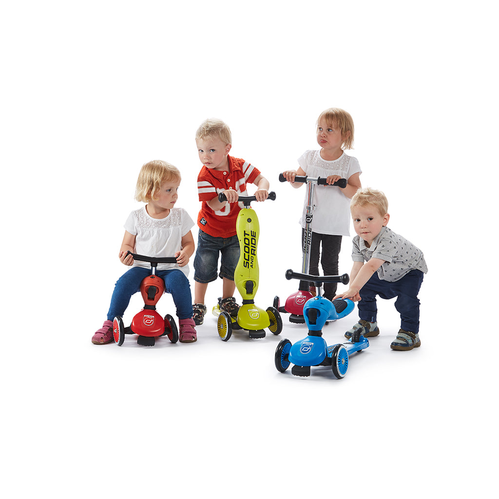 Scoot and Ride, Highway Kick 1, Push &amp; Go sparkesykkel med skyvestang - Wildberry