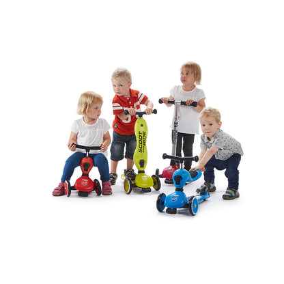Scoot and Ride, Highway Kick 1, Push &amp; Go sparkesykkel med skyvestang - Wildberry