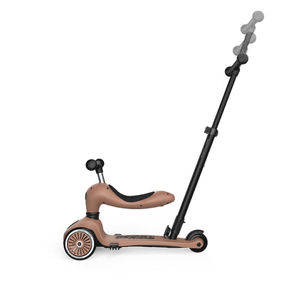 Scoot and Ride, Highway Kick 1, Push &amp; Go sparkesykkel med skyvestang - Mocha
