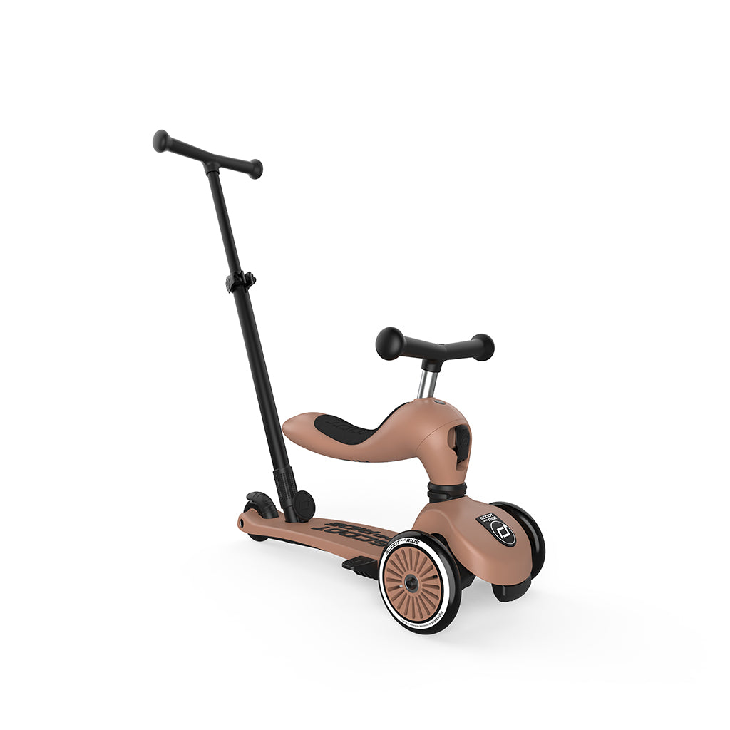 Scoot and Ride, Highway Kick 1, Push &amp; Go sparkesykkel med skyvestang - Mocha