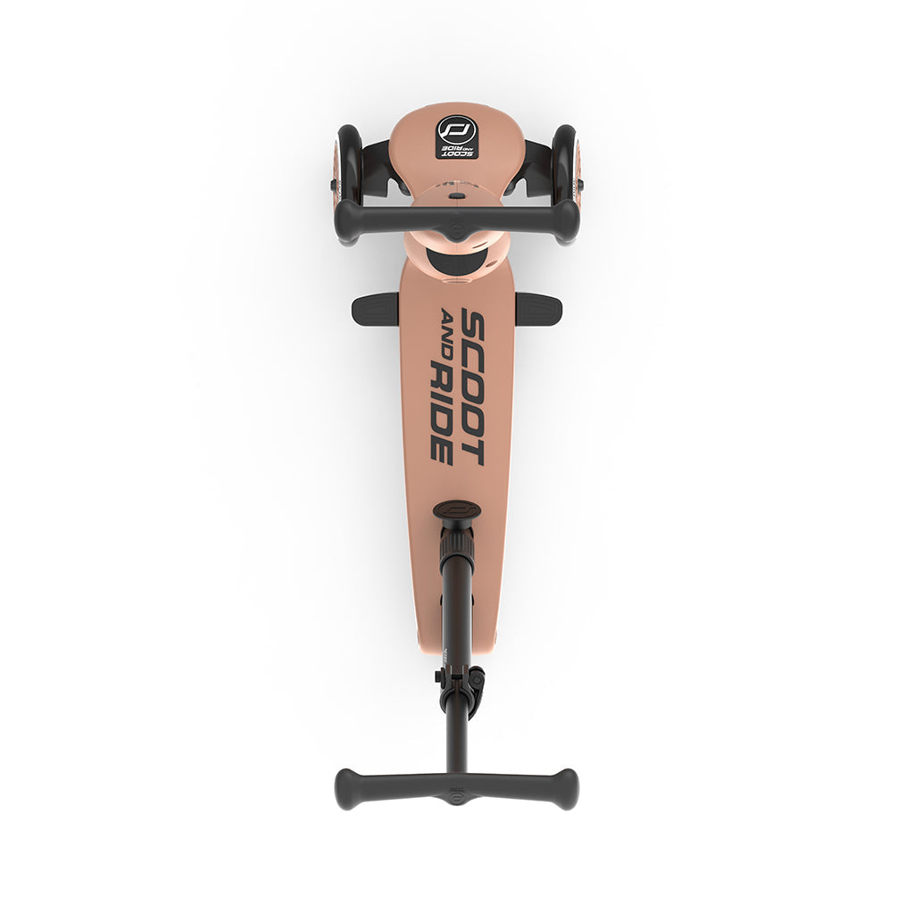 Scoot and Ride, Highway Kick 1, Push &amp; Go sparkesykkel med skyvestang - Mocha