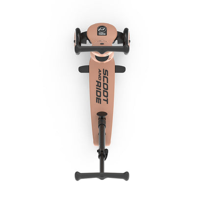 Scoot and Ride, Highway Kick 1, Push &amp; Go sparkesykkel med skyvestang - Mocha