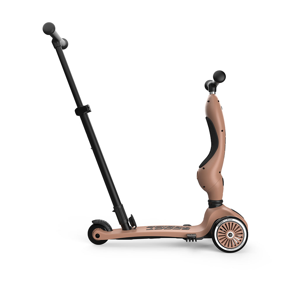 Scoot and Ride, Highway Kick 1, Push &amp; Go sparkesykkel med skyvestang - Mocha