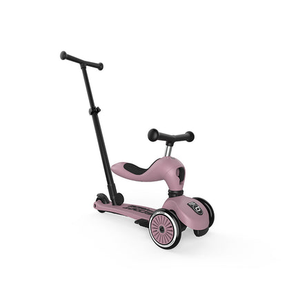 Scoot and Ride, Highway Kick 1, Push &amp; Go sparkesykkel med skyvestang - Wildberry