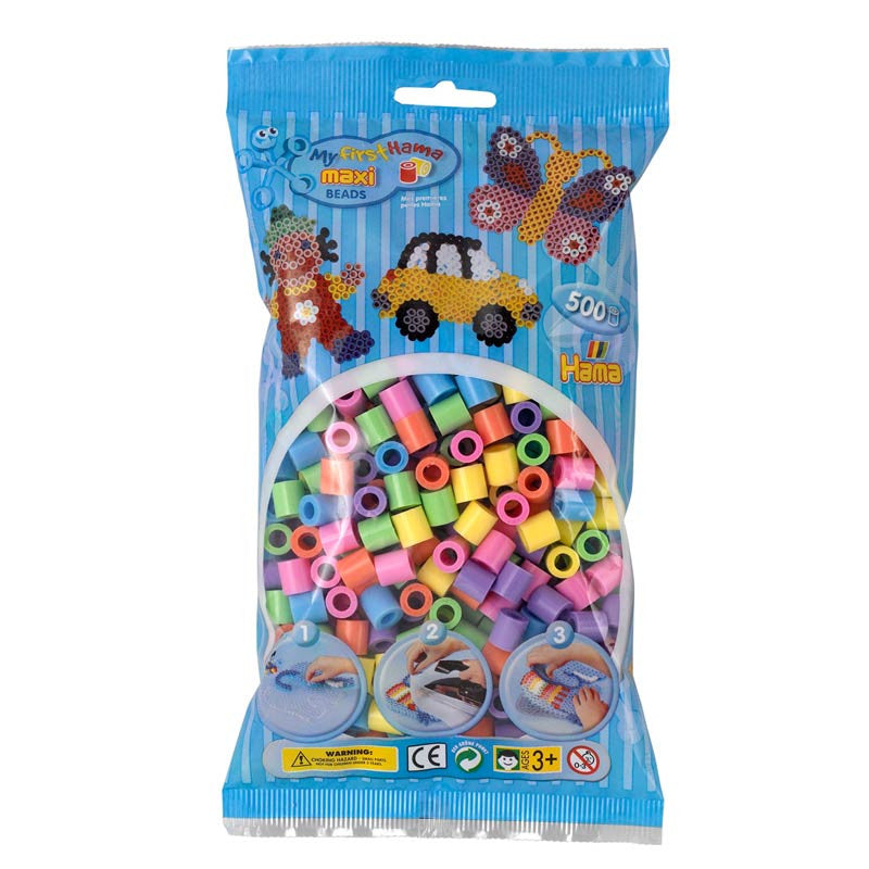 Hama Maxi perler, pastell - 500 stk