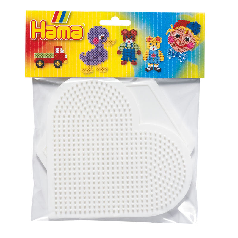 Hama perlebrett til Midi perler, 2 stk sekskant og hjerte