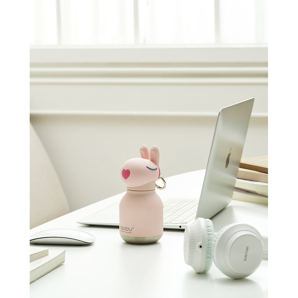 Asobu Bestie Mini termodrikkeflaske m. nøkkelring, 200 ml - Kanin