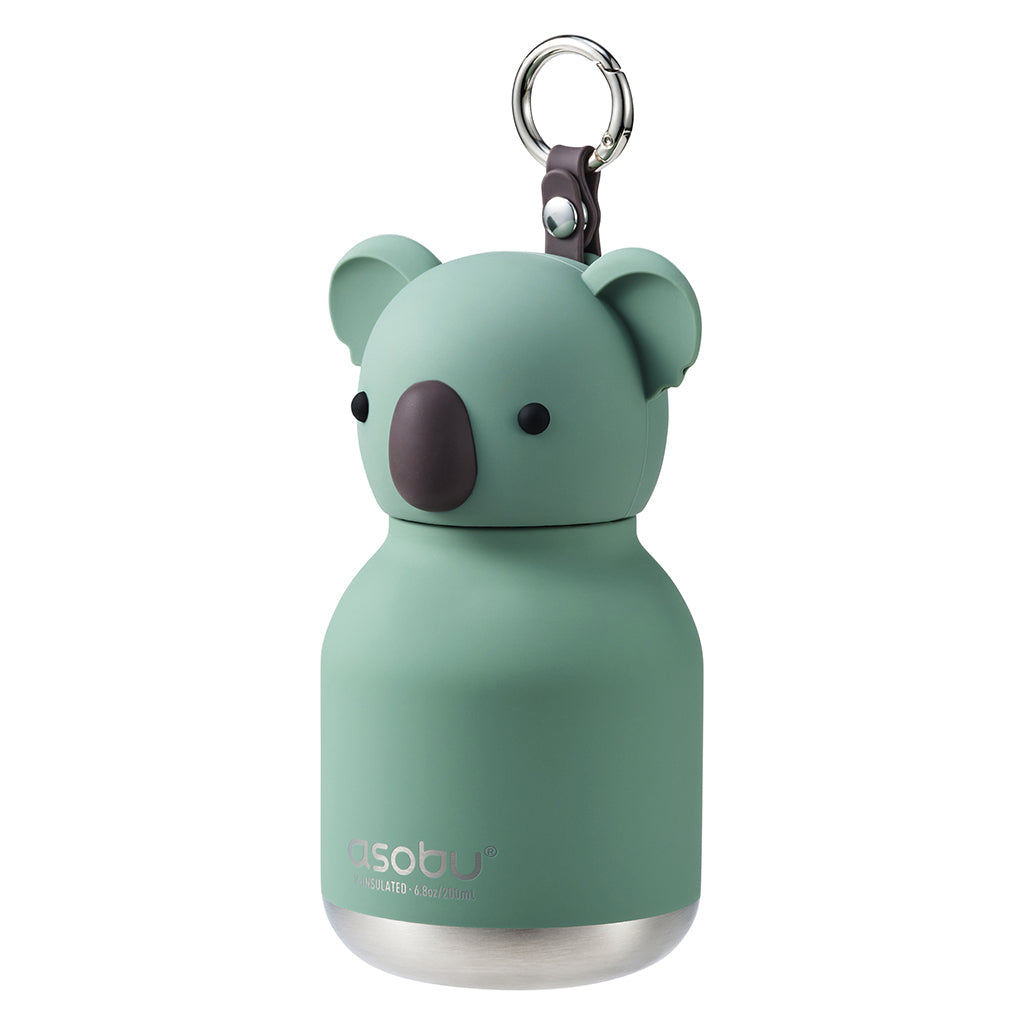 Asobu Bestie Mini termodrikkeflaske med nøkkelring, 200 ml - Grønn Koala