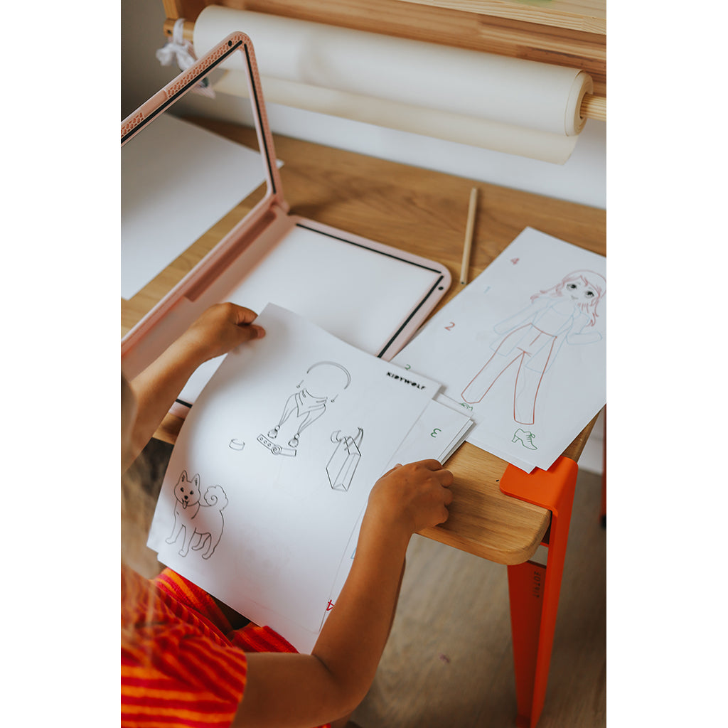 Kidydraw Pro, tegnebrett med lys, Fashion