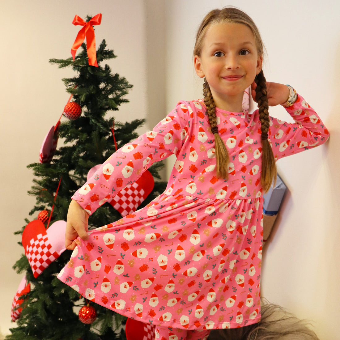 Liberté Ami, Alma Ls Babydoll Dress (Kids) - Santa Pink
