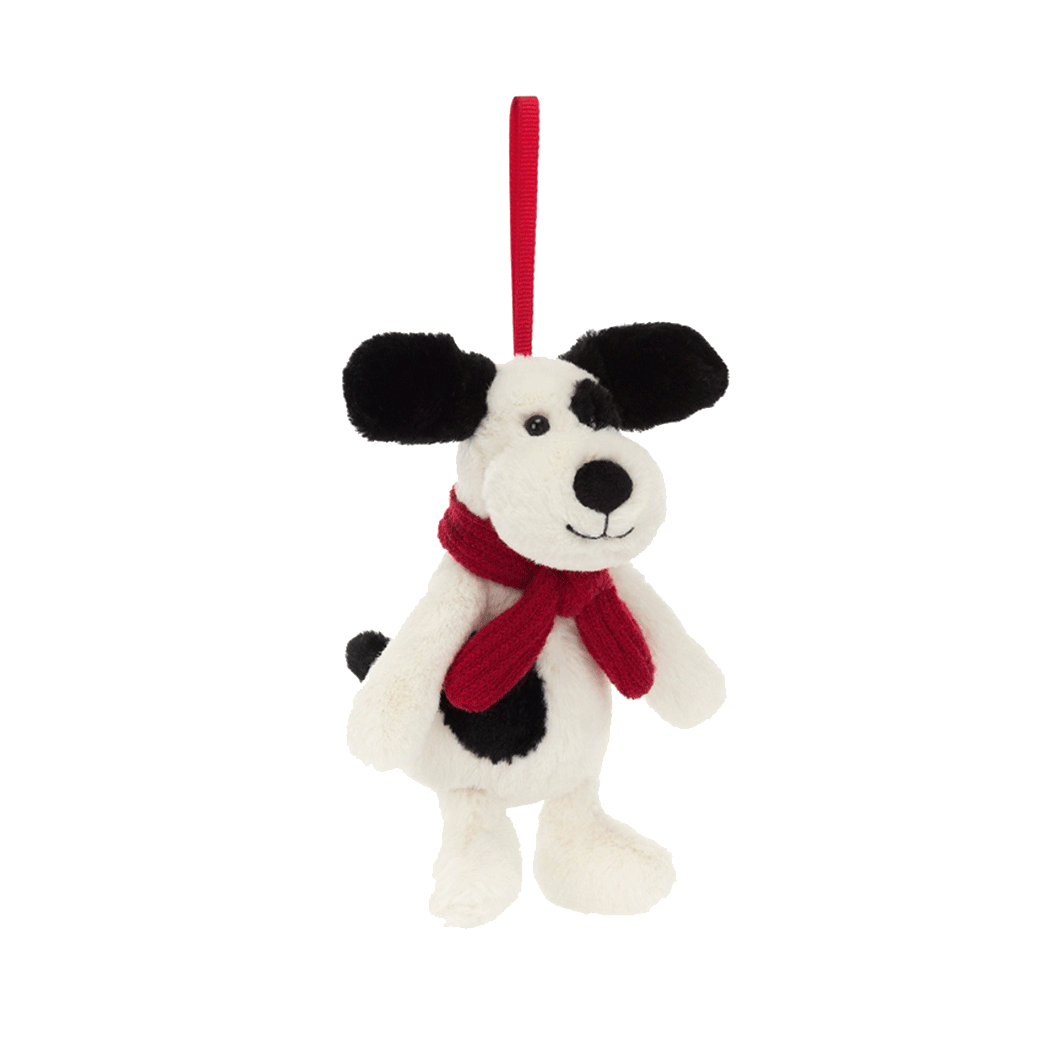 Jellycat julepynt, Bashful hund til oppheng - 13 cm