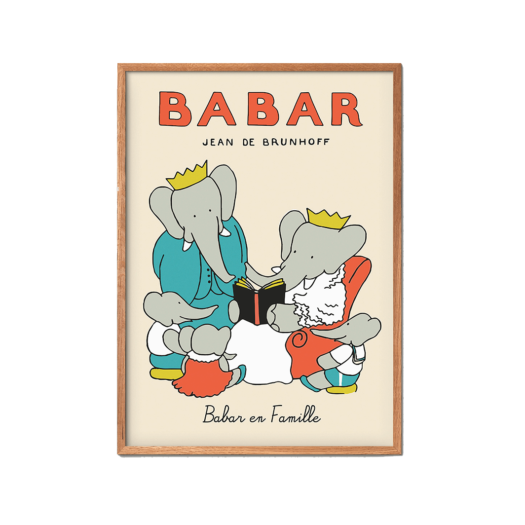 Babar en Famille plakat, Jean de Brunhoff - flere størrelser