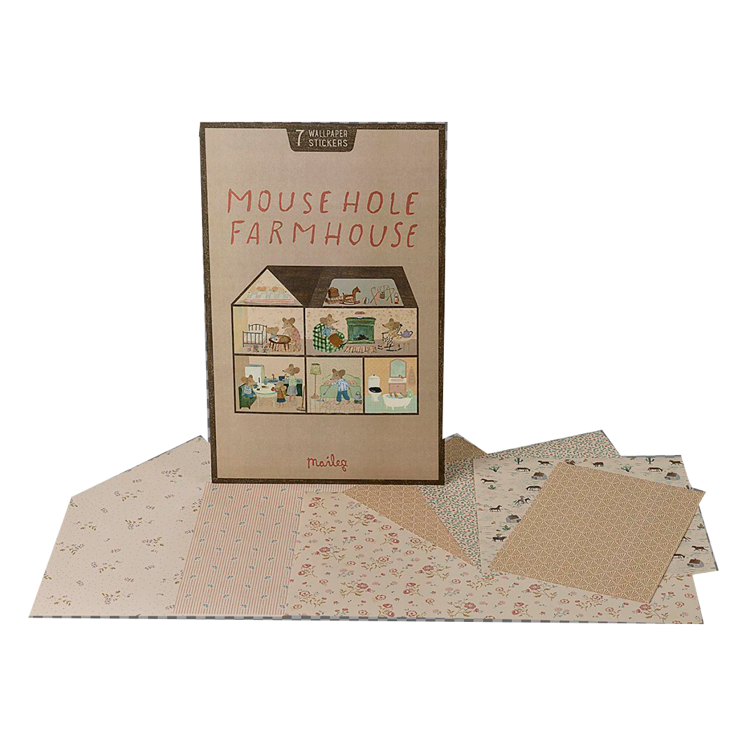 Maileg tilbehør til mus, Tapet-klistremerker til Mose hole farmhouse