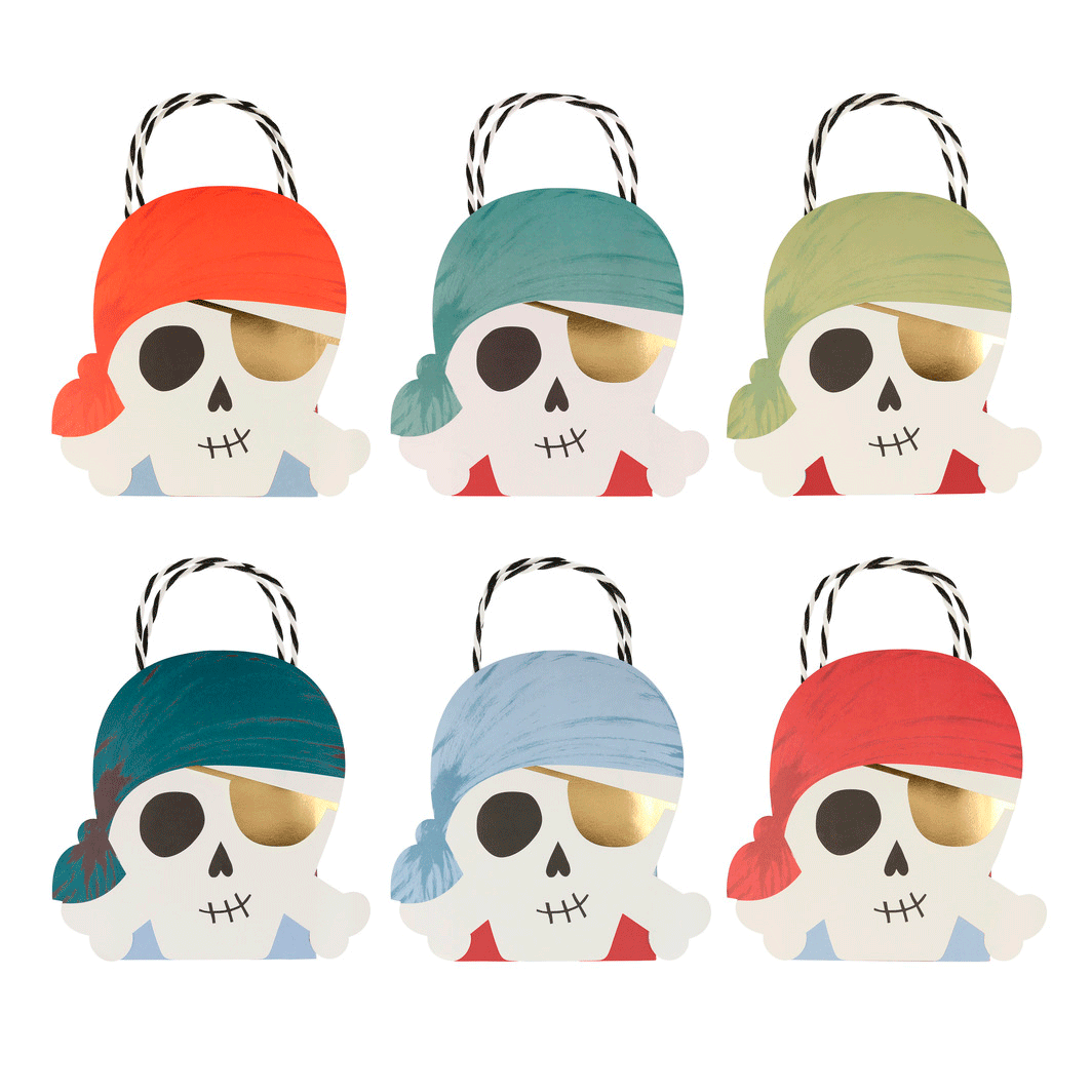 Meri Meri gaveposer, Pirat - 8 stk.