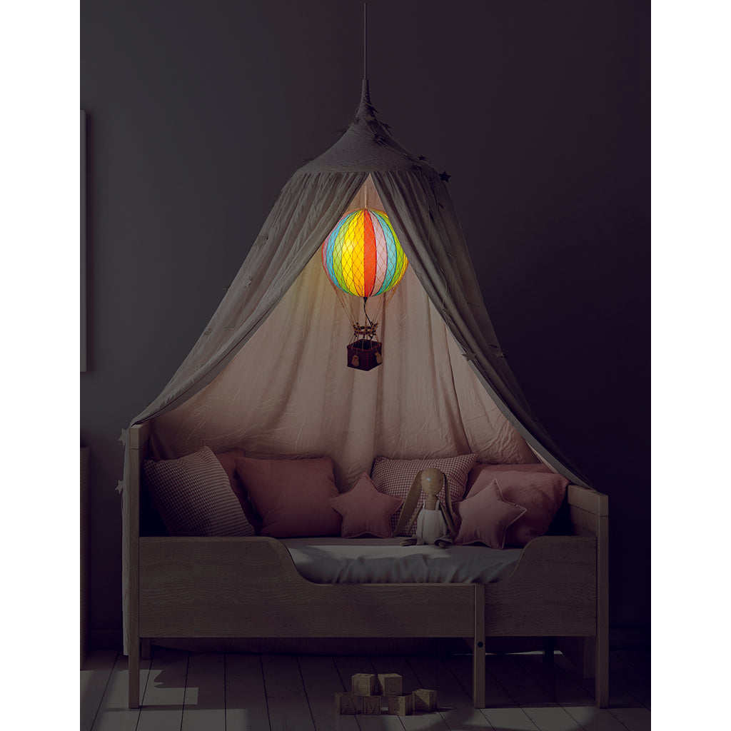 LED Luftballong, Blue stars - 18 cm