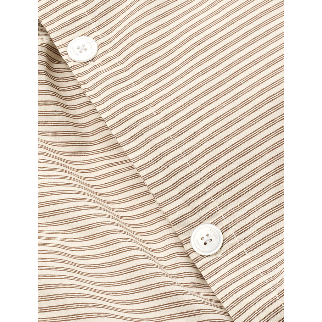 Studio Feder juniorsengetøy, økologisk percale - Brown beach stripe