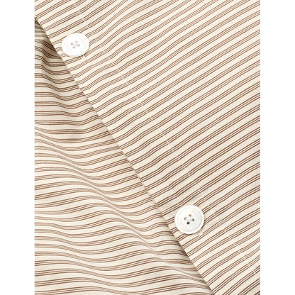 Studio Feder juniorsengetøy, økologisk percale - Brown beach stripe