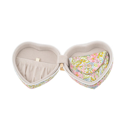 Bon Dep smykkeskrin med Liberty-print, hjerte - Swirling petals pink