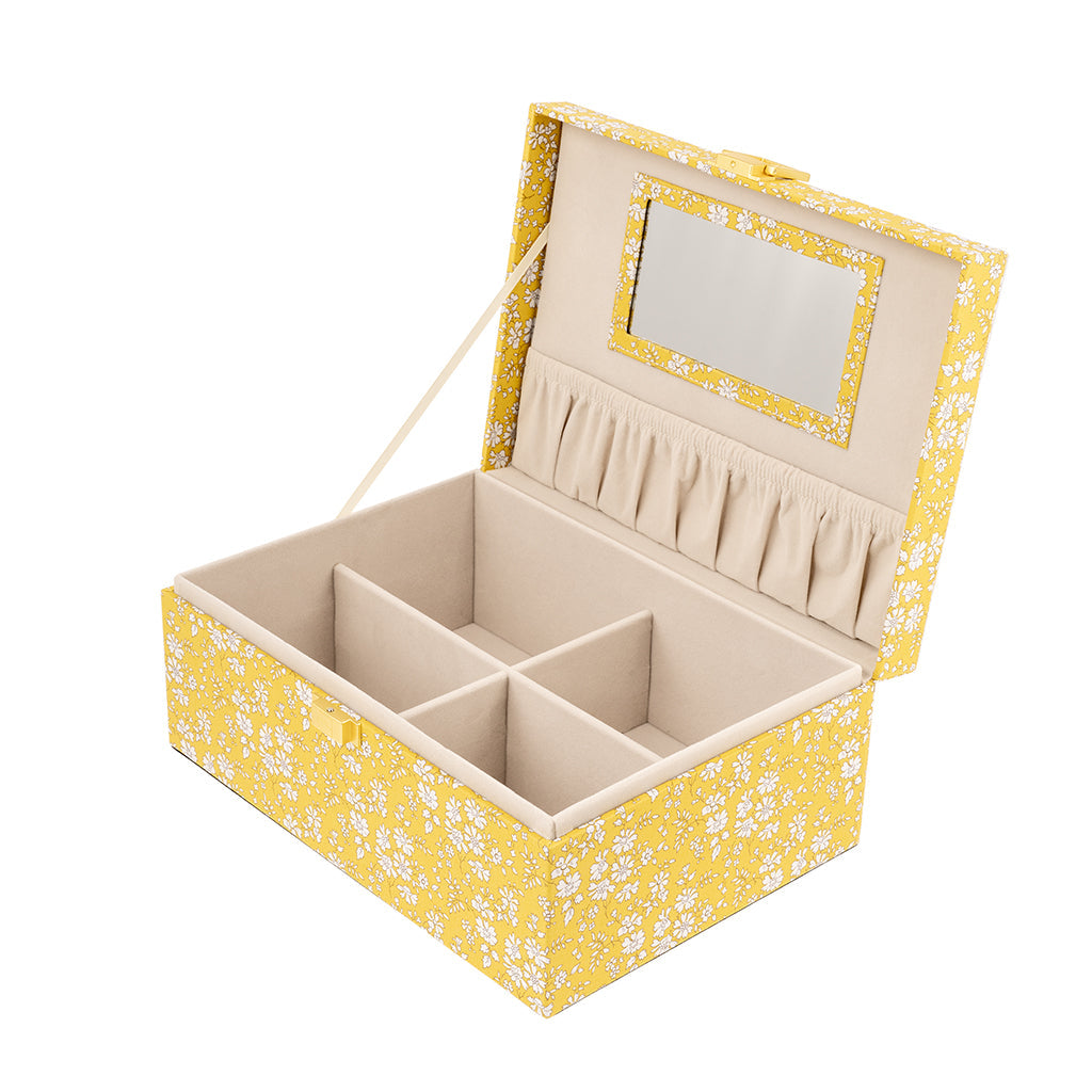 Bon Dep smykkeskrin med Liberty print, Square - Capel yellow