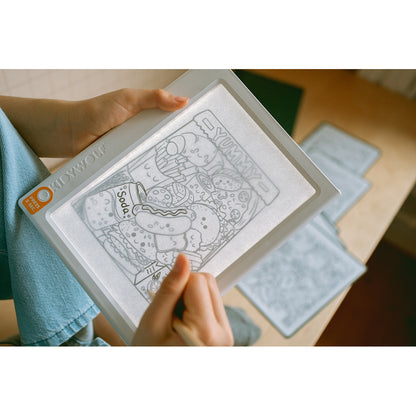 Kidywolf Kidydraw, tegnebrett med lys og maler - Melí Meló