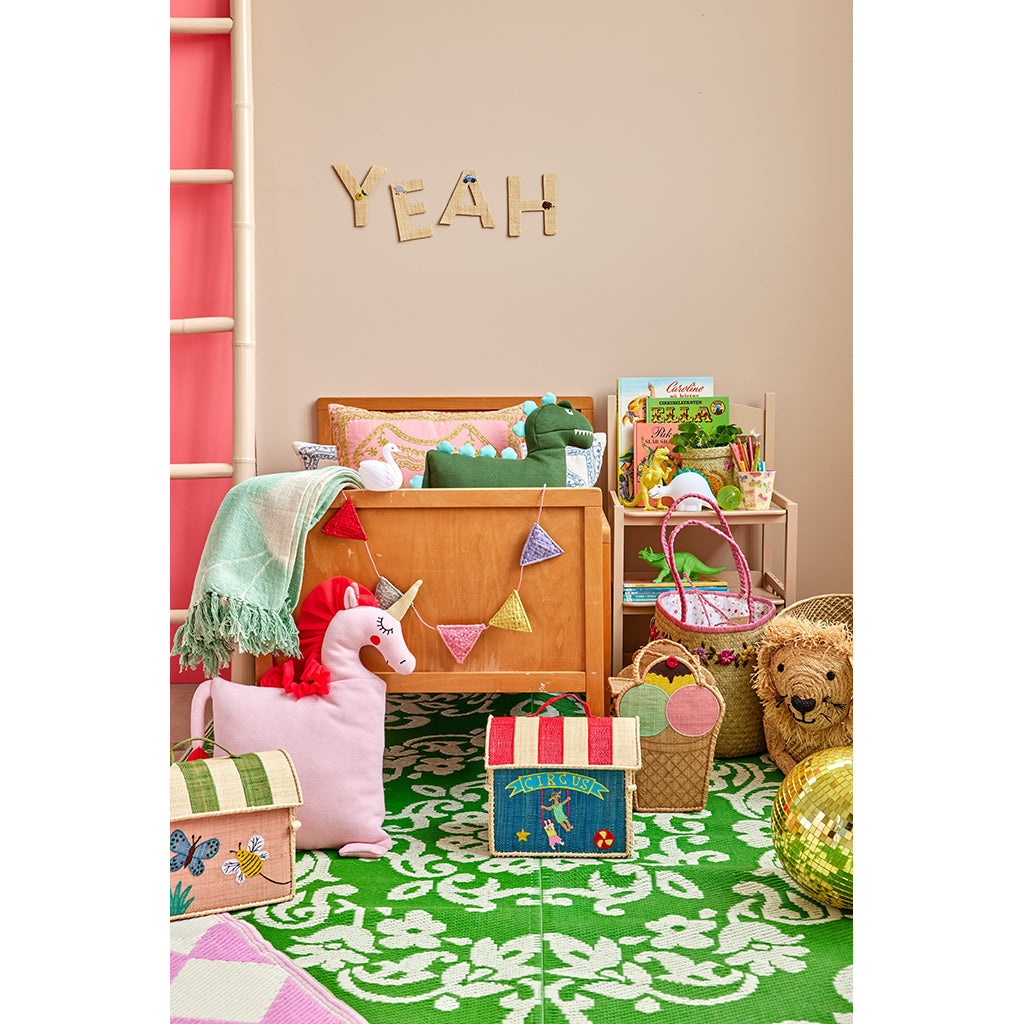 Rice kurvhus for oppbevaring, Ekstra small, blå - Cirkus