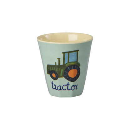 Rice melamin kopper, Blue ABC print, 6-pak - Lille