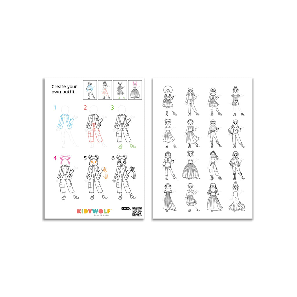 Kidydraw Pro, tegnebrett med lys, Fashion