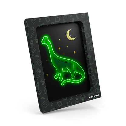 Kidyneon, DIY selvlysende bilder med grønn neontråd - Dinosaur