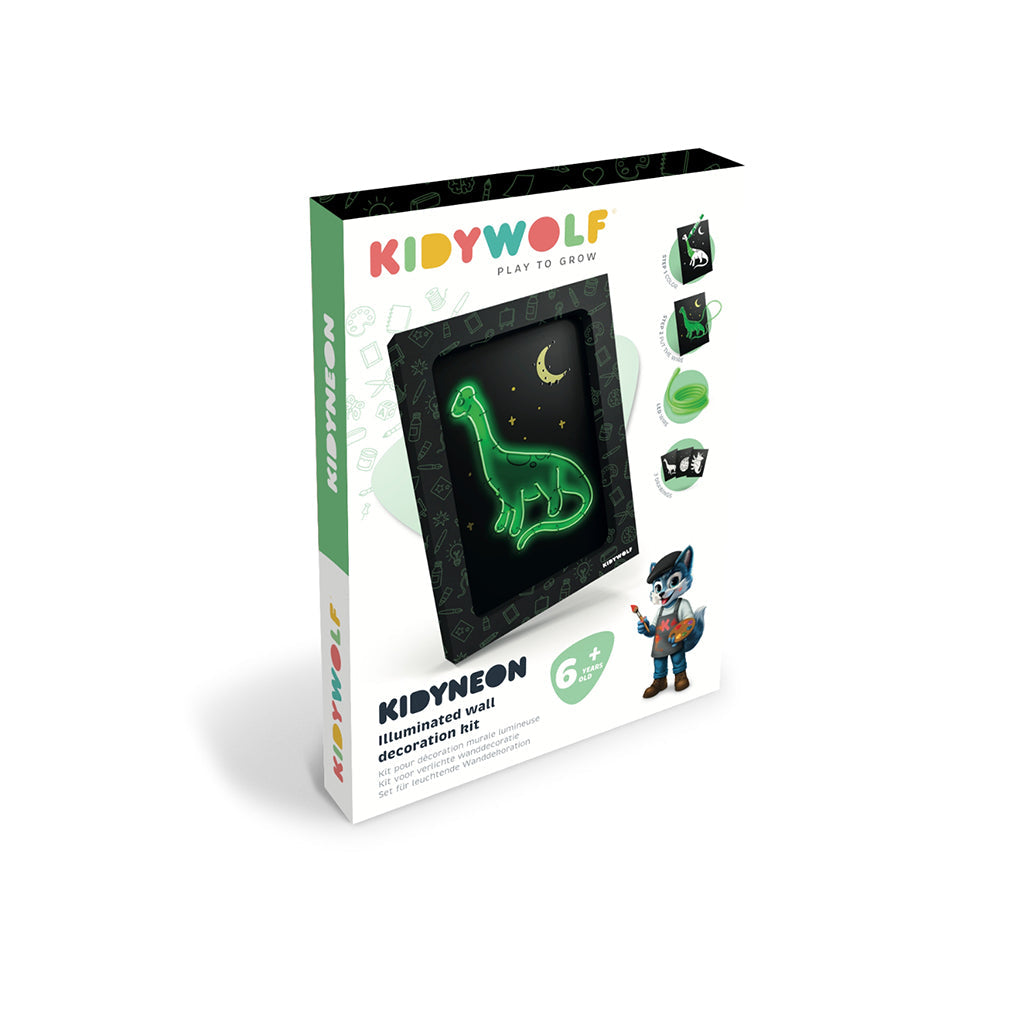 Kidyneon, DIY selvlysende bilder med grønn neontråd - Dinosaur