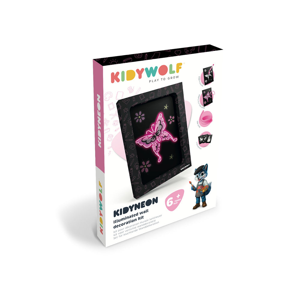 Kidyneon, DIY selvlysende bilder med rosa neontråd - Once upon a time