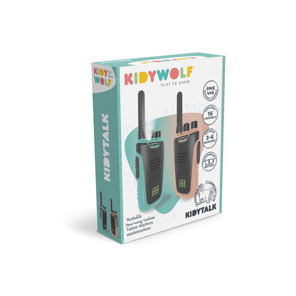 Kidywolf walkie talkie for barn, Kidytalk - Cyan/Nude